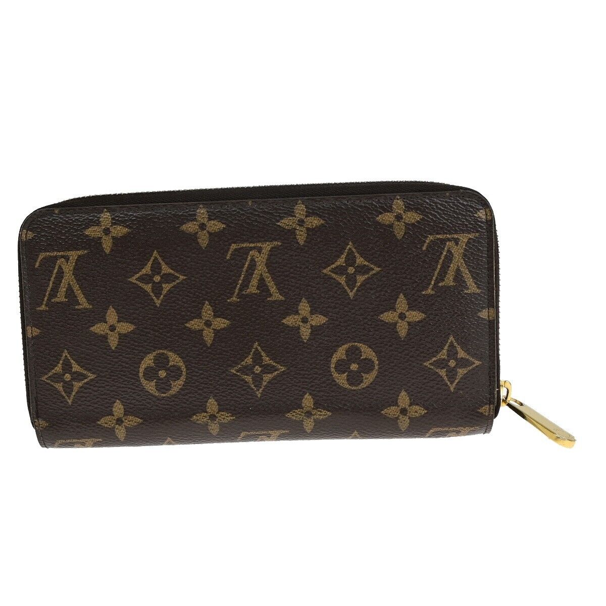 LOUIS VUITTON Zippy Long Wallet Monogram Leather Brown Fuchsia M41895 84EB839