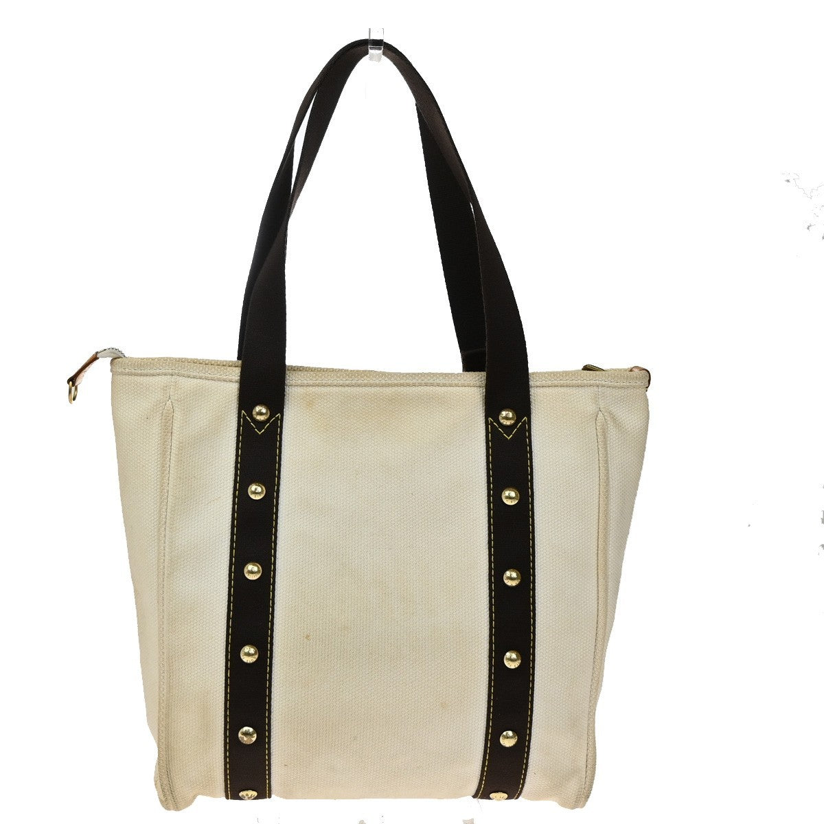LOUIS VUITTON Cabas MM Shoulder Bag Antigua Canvas Leather White M40036 62KB503