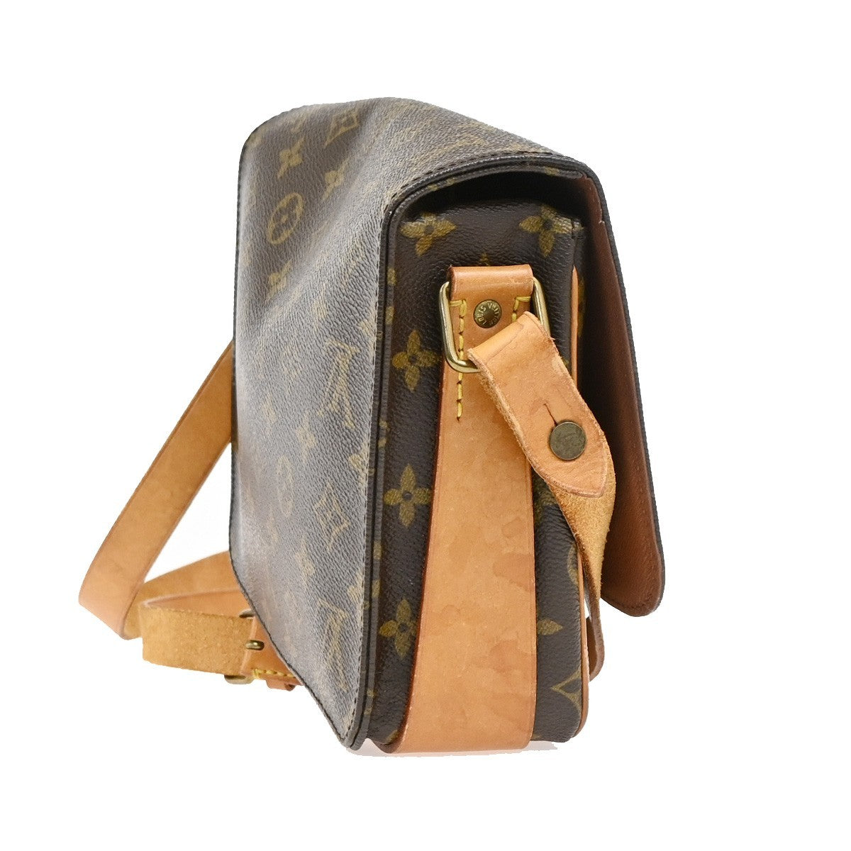LOUIS VUITTON Cartouchiere MM Shoulder Bag Monogram Leather Brown M51253 34PA065