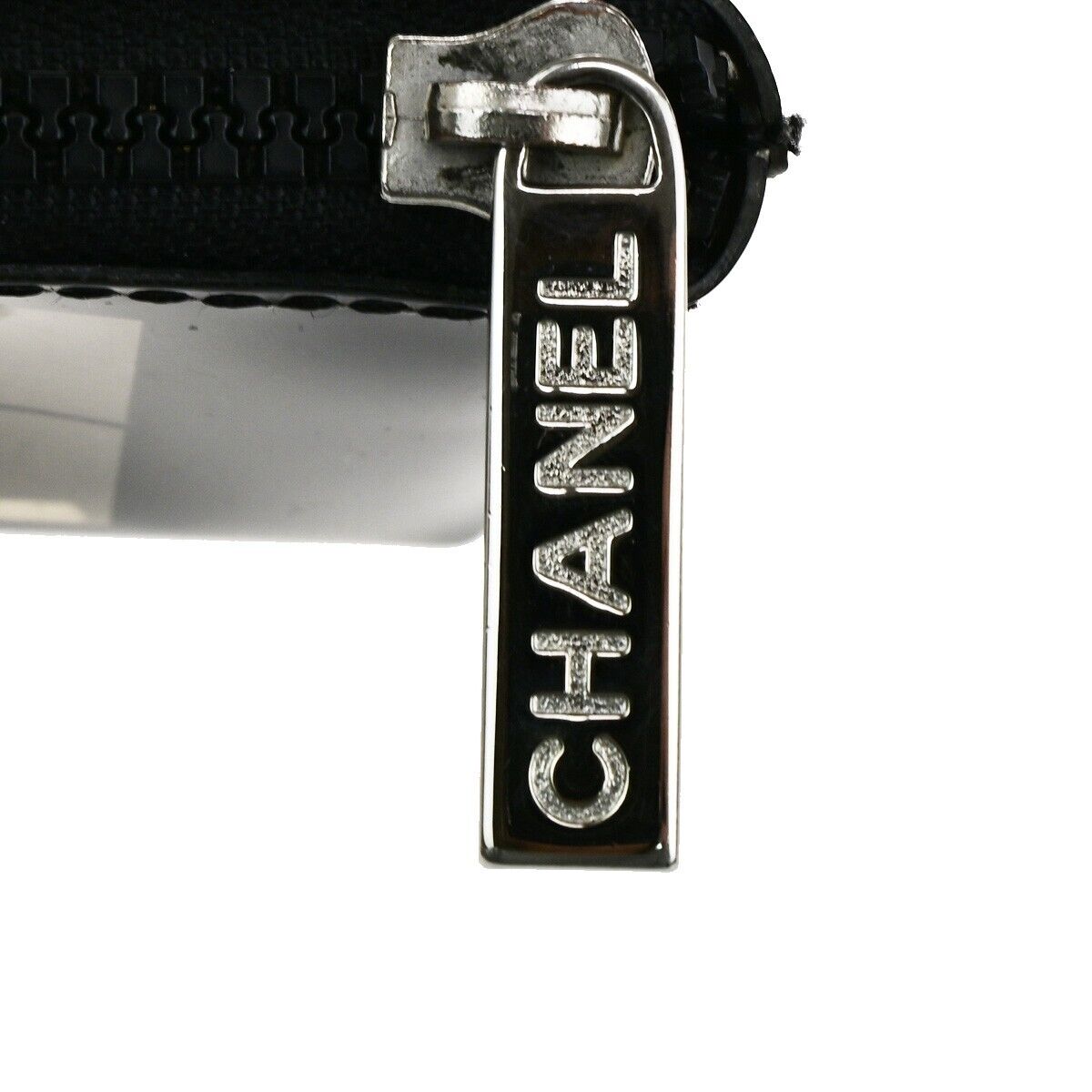 CHANEL CC Logo Coco Maison Window Mini Pouch Bag PVC Leather Black Italy 63FB253