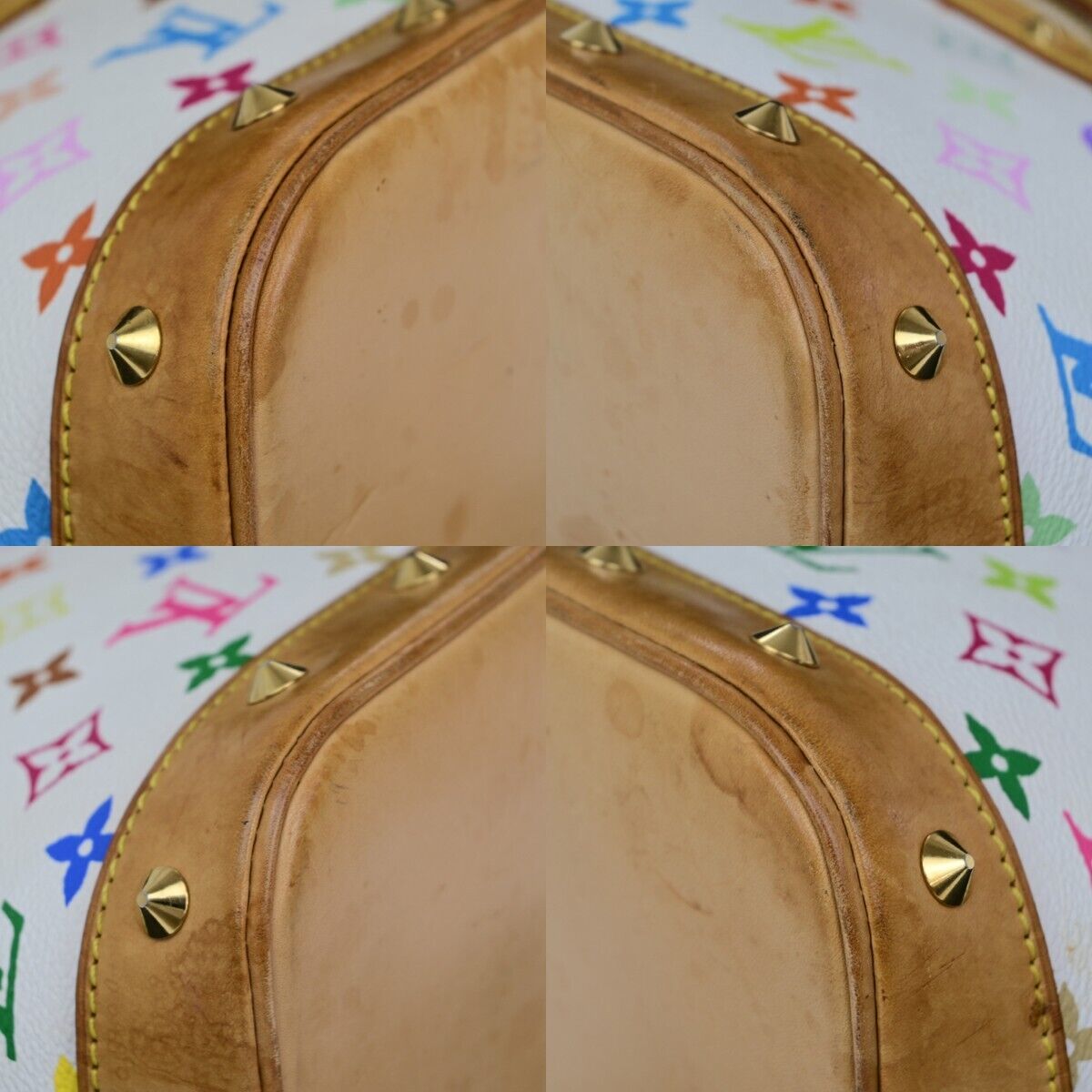 LOUIS VUITTON LV Logo Alma Hand Bag Monogram Multi Color White M92647 689RF219