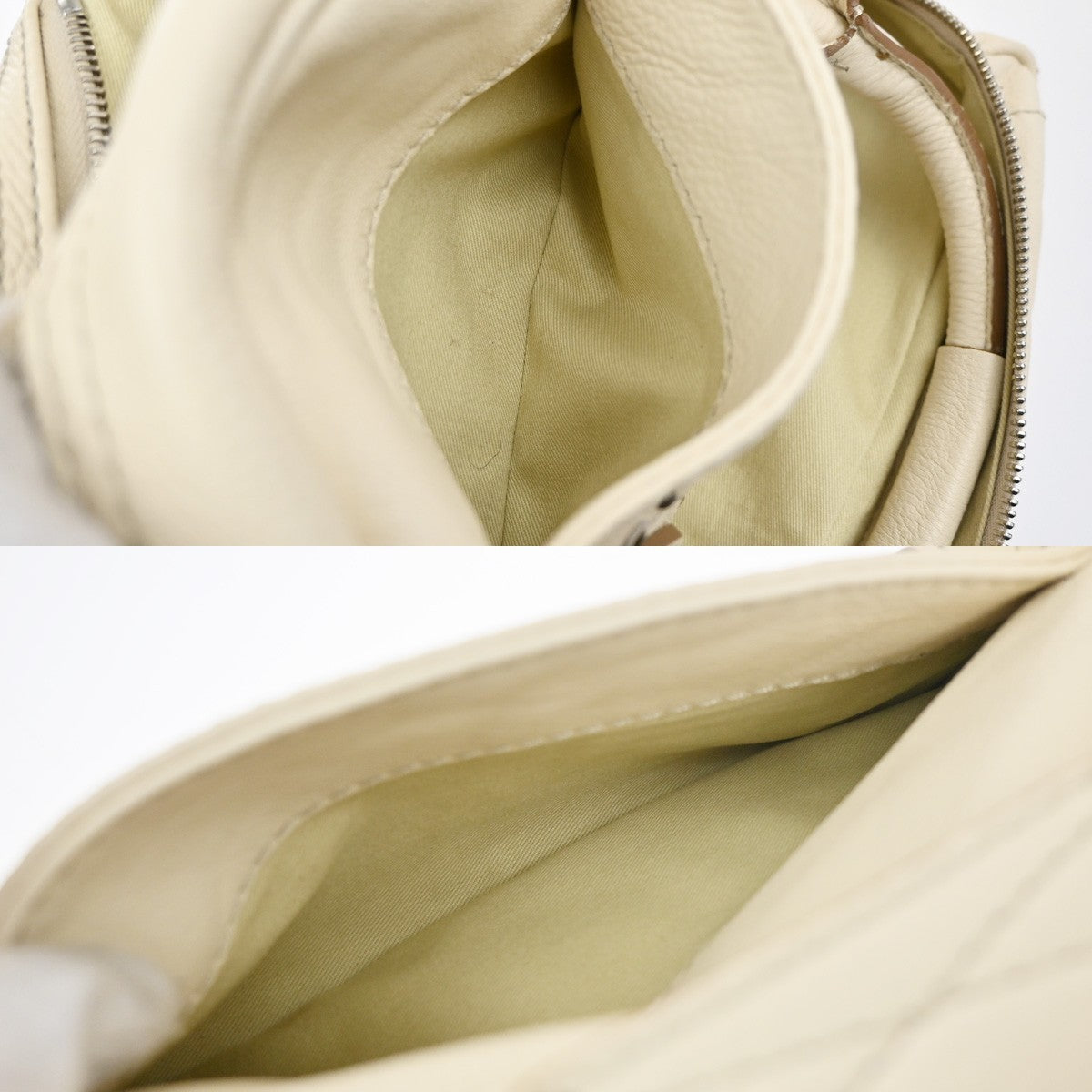 CHLOE Logo Paddington Shoulder Hand Bag Leather Padlock Ivory GHW Italy 25RQ005