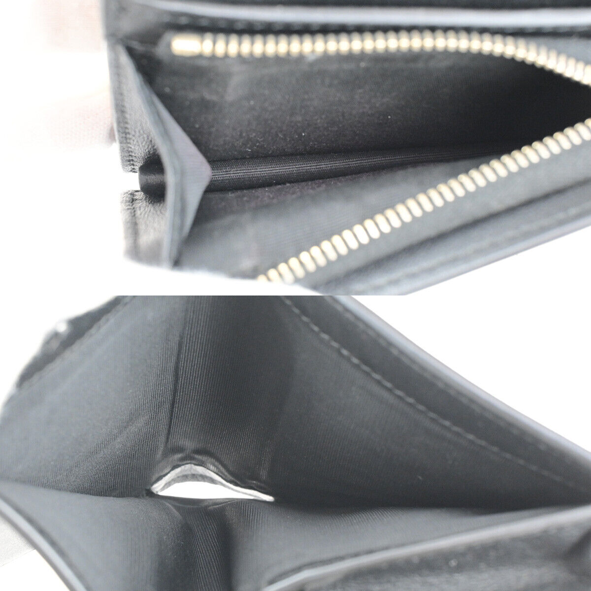 VALENTINO Logo Studs Compact Bifold Wallet Purse Leather Black GHW Italy 69YF968