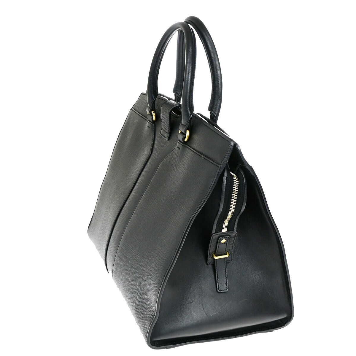 YVES SAINT LAURENT Y Line Cabas Chyc Hand Bag Leather Black GHW Italy 22YG428