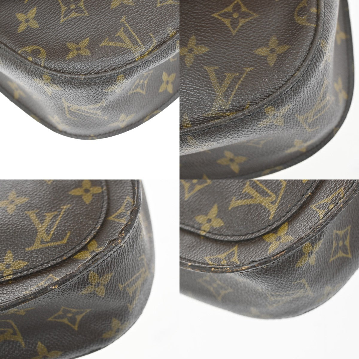 LOUIS VUITTON Saint Cloud GM Shoulder Bag Monogram Leather Brown M51242 32YH880