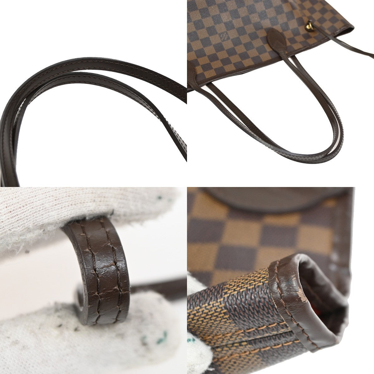 LOUIS VUITTON Neverfull MM Shoulder Bag Damier Ebene Leather BN N51105 53DA197