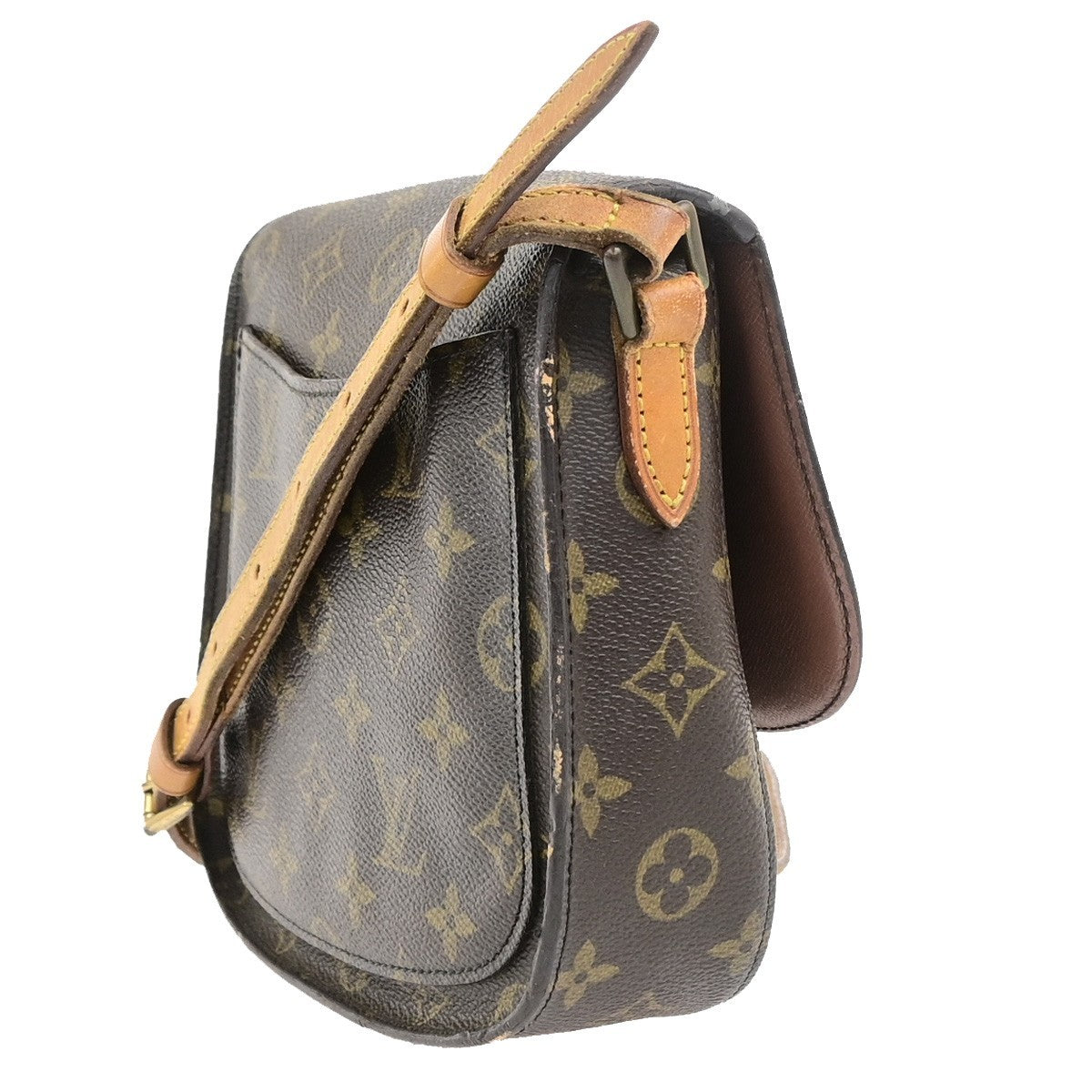LOUIS VUITTON Saint Cloud MM Shoulder Bag Monogram Leather Brown M51243 36PA097