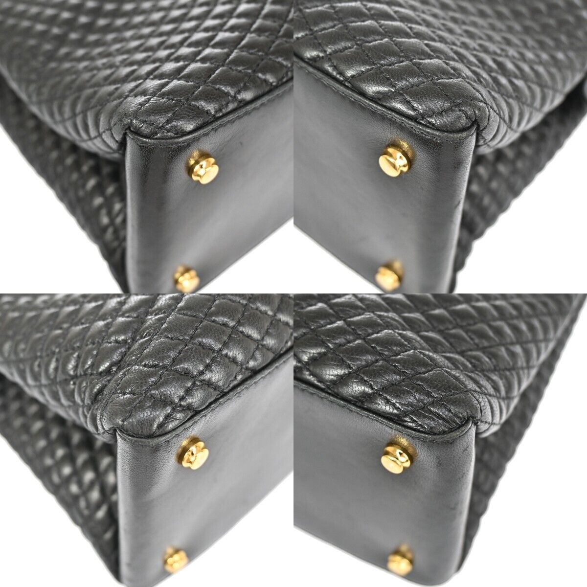 BALLY B Logo Fringe Tassel Shoulder Hand Bag Leather Black Gold-Plated 02EA083