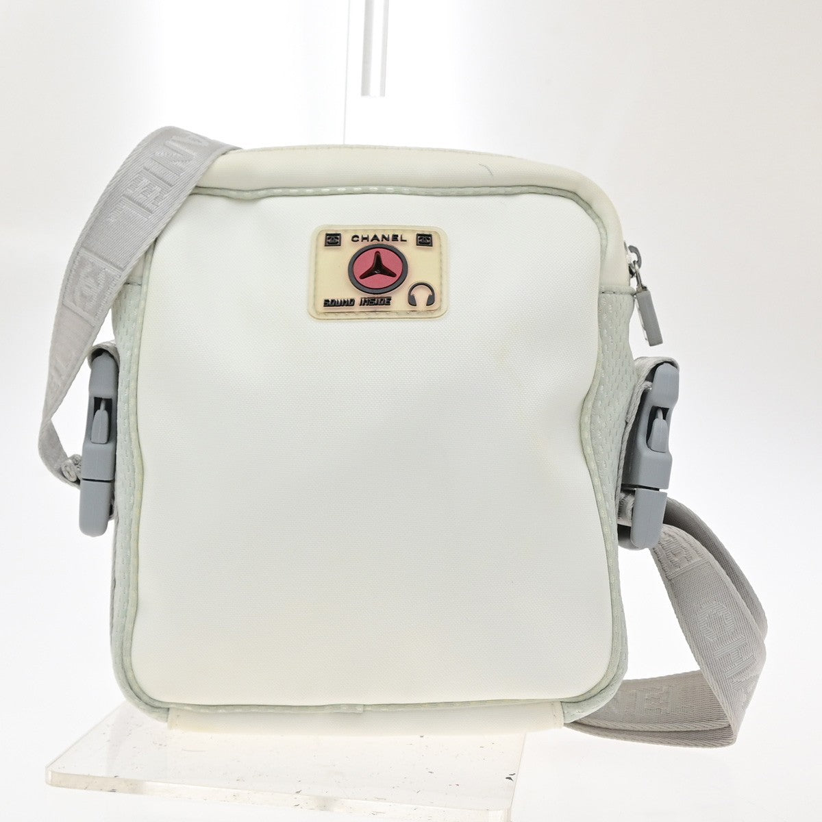 CHANEL Sports Line Camellia Shoulder Bag  Nylon  Canvas White Italy 74KD194