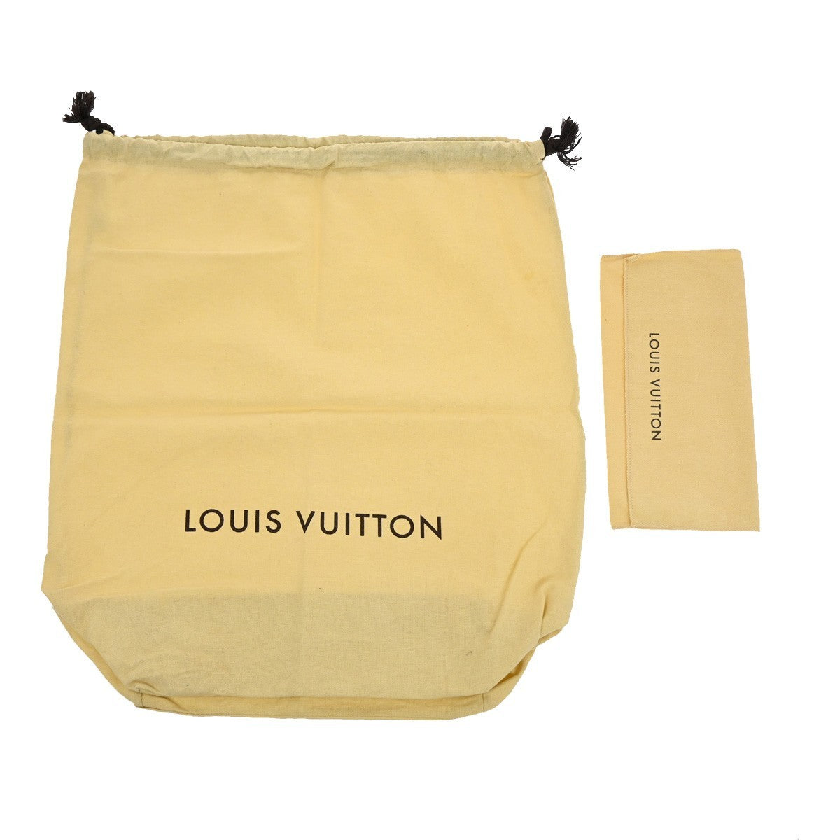 LOUIS VUITTON Logo 10 Set Dust Bag Drawstring Canvas Cotton Beige Brown 09KC415