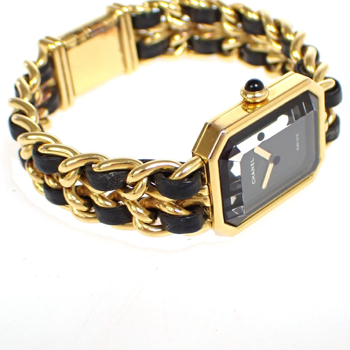 CHANEL Logo Premiere Watch H0001  #M Quartz Gold-Plated Leather GHW 685LC516
