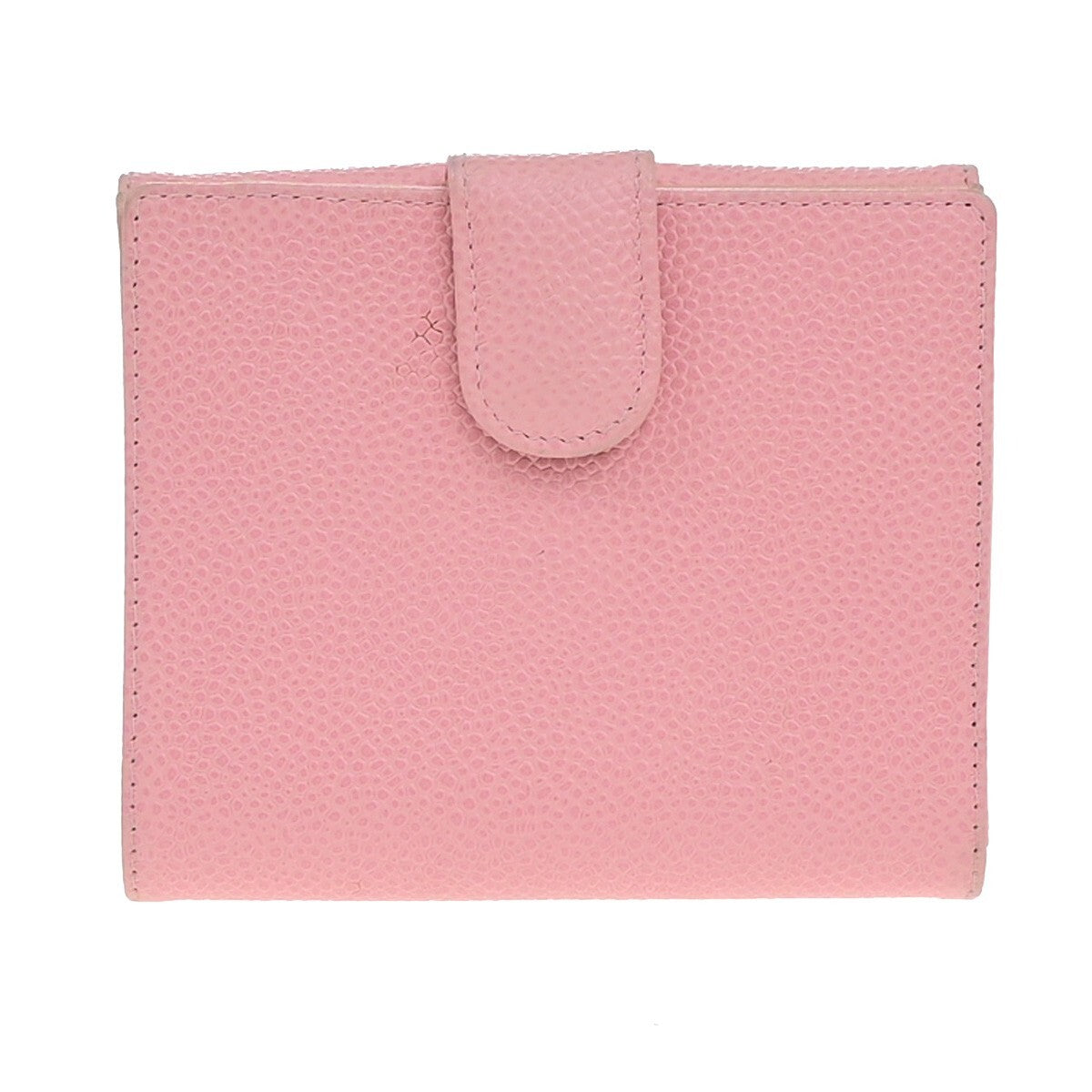 CHANEL CC Logo Bifold Compact Wallet Grained Calfskin Leather Pink GHW 83KB512