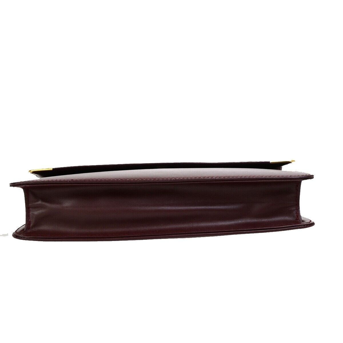 MUST DE CARTIER 2C Logo Clutch Hand Bag Leather Burgundy GHW Italy 05EC983