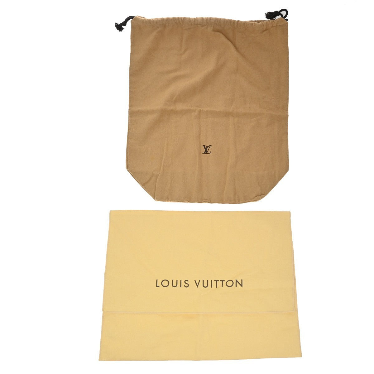 LOUIS VUITTON Logo 10 Set Dust Bag Drawstring Canvas Cotton Beige Brown 09KP189