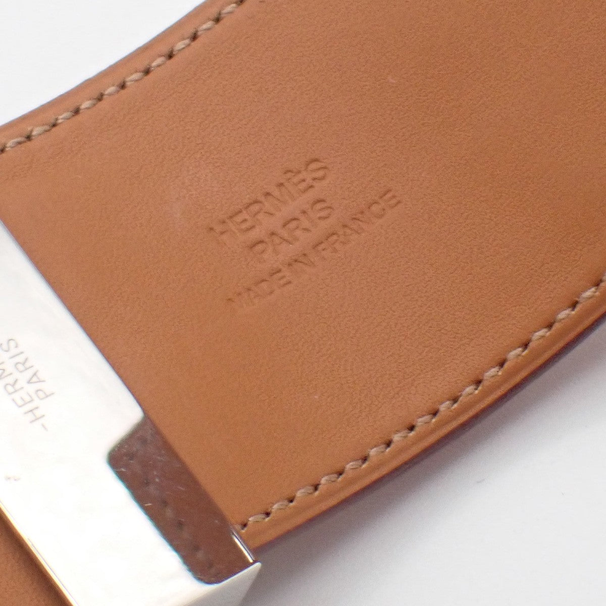 HERMES Collier de Chien Bracelet Size S Square Q Leather Orange 77RP160