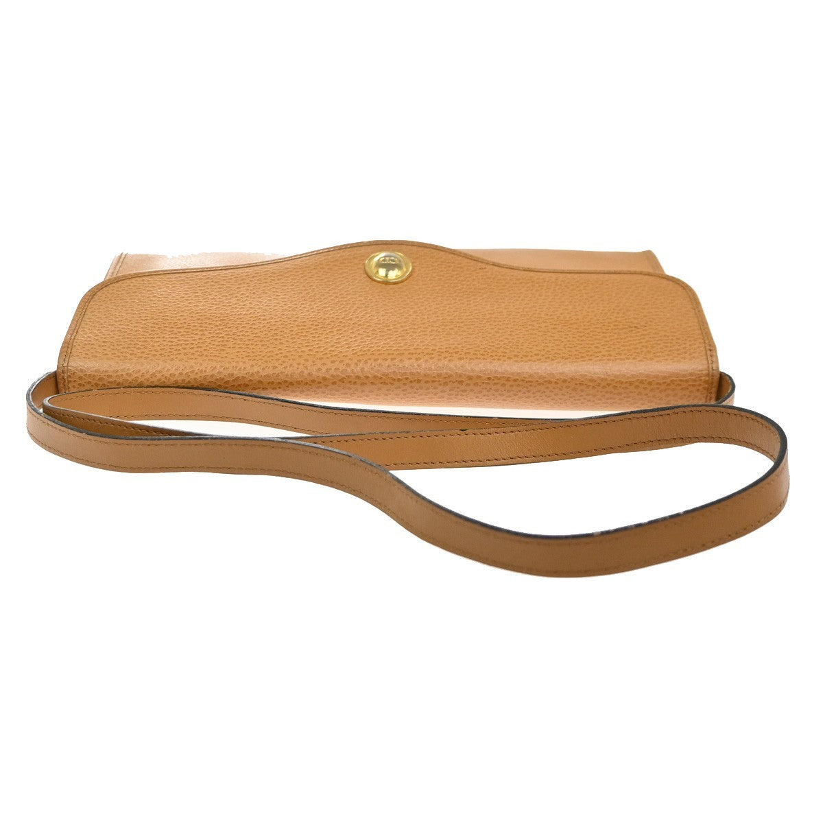 CHRISTIAN DIOR CD Flap 2way Shoulder Hand Bag Leather Beige GHW France 65KC998