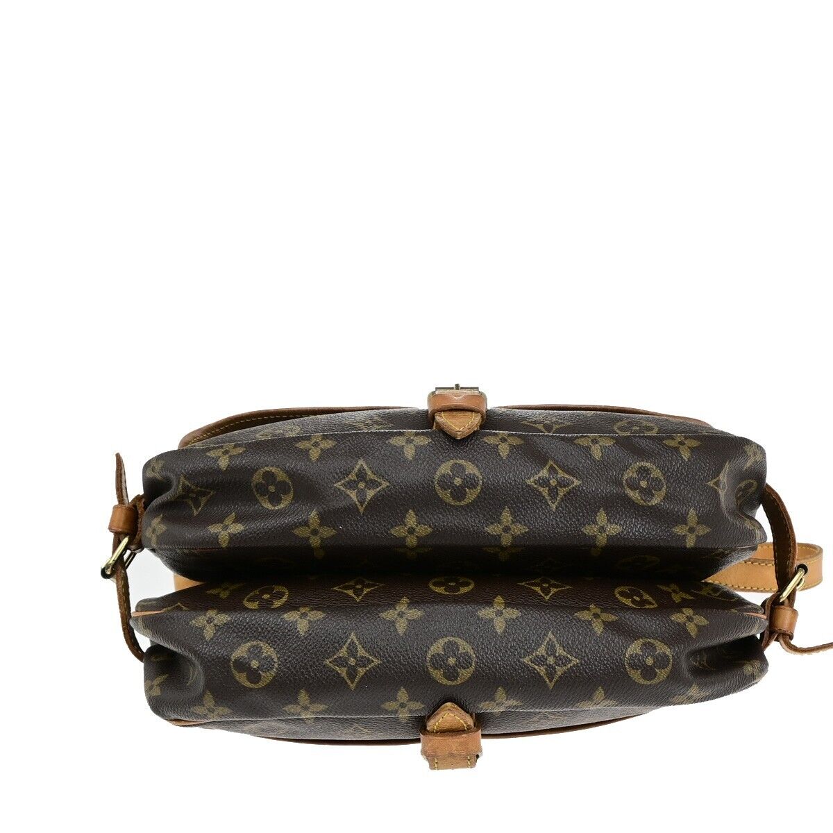 LOUIS VUITTON Logo Saumur 30 Shoulder Bag Monogram Leather Brown M42256 76EB400