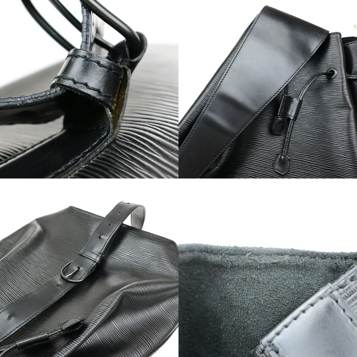 LOUIS VUITTON LV Sac A Dos Shoulder Bag Epi Leather Black France M80153 86ED683