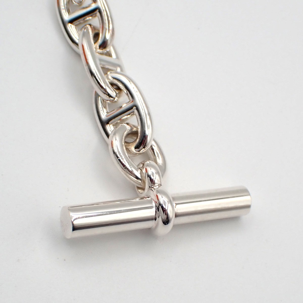 HERMES Logo Chaine D'ancre MM Chain Bracelet  14 Link Silver Ag925 363LC609