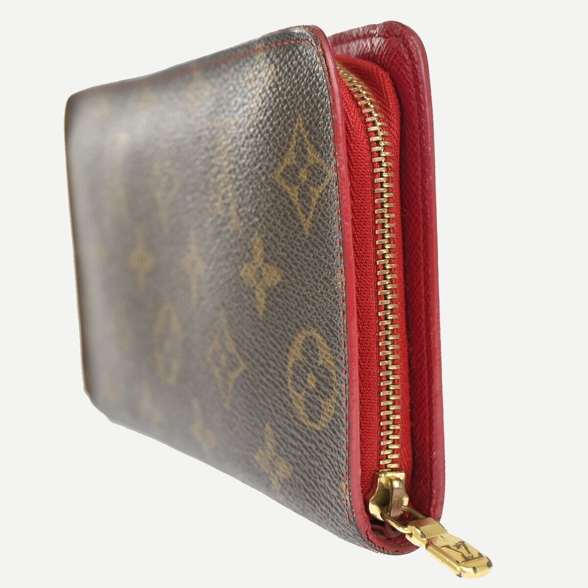LOUIS VUITTON LV Zippy Long Wallet Purse Monogram Cherry Brown M95006 35FA453
