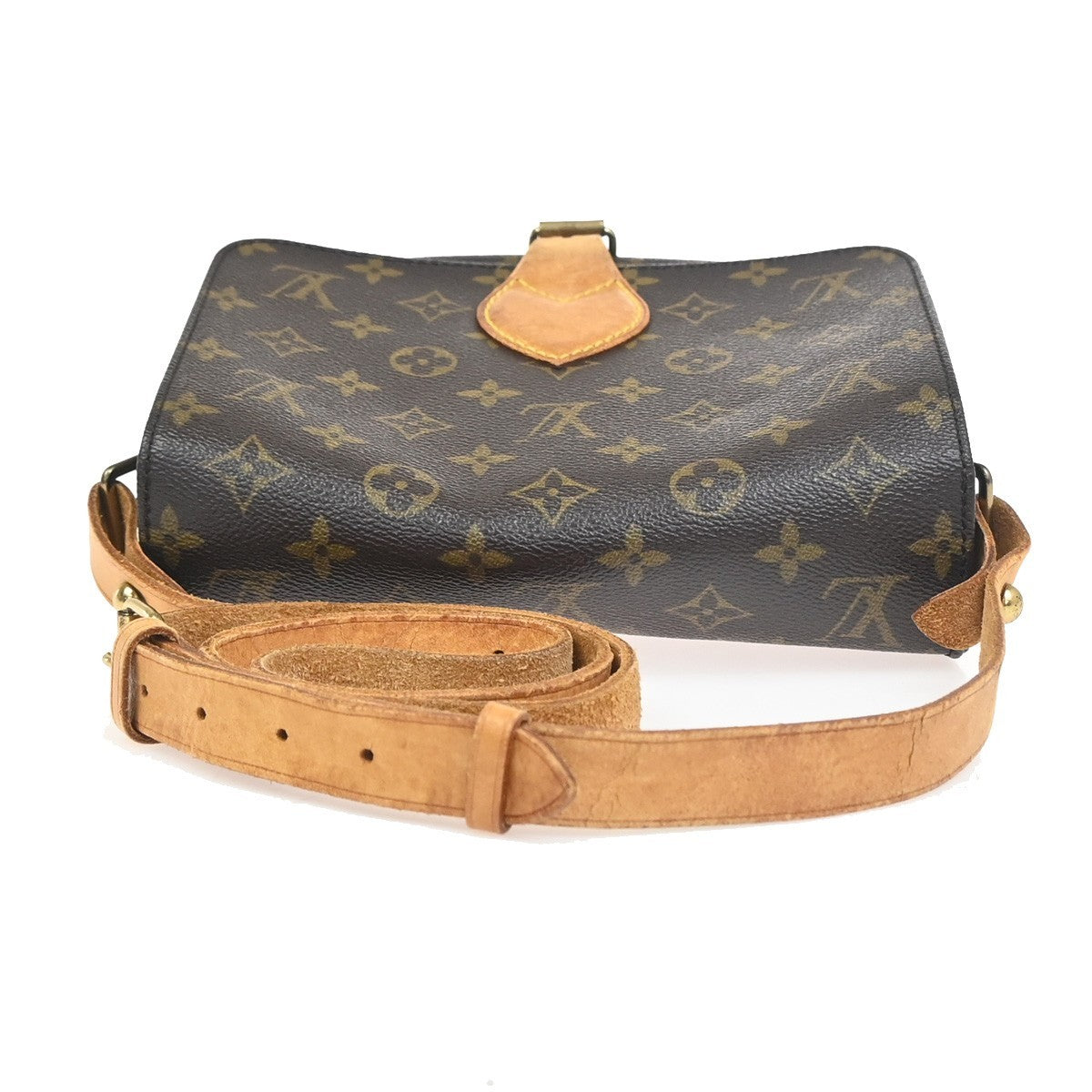 LOUIS VUITTON Cartouchiere MM Shoulder Bag Monogram Leather Brown M51253 31ZA331