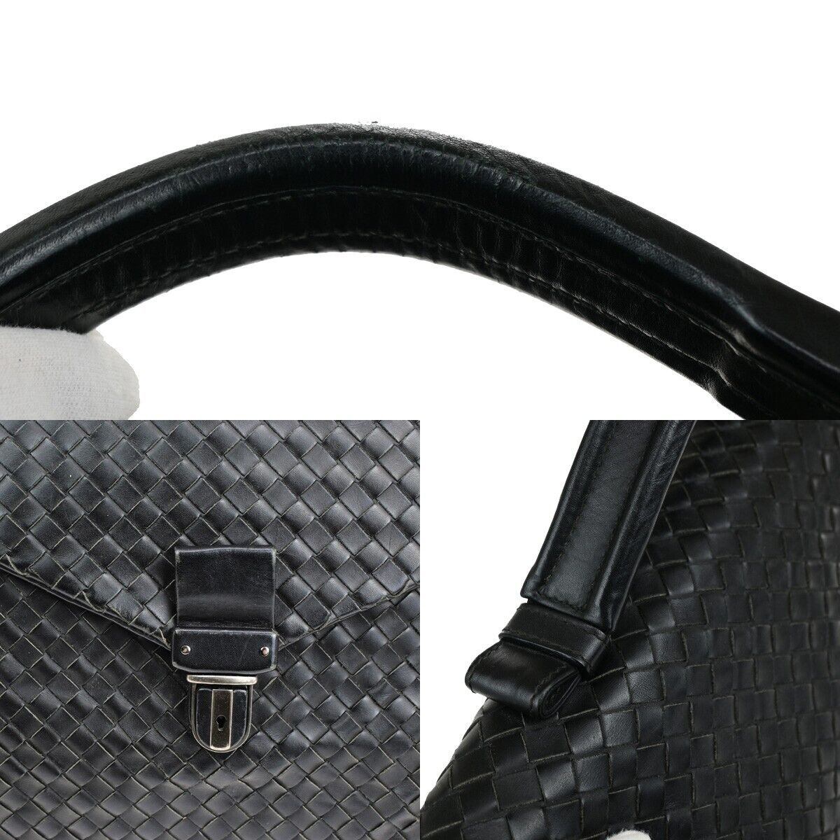 BOTTEGA VENETA Intrecciato Hand Bag Business Bag Leather Black Italy 83SH964