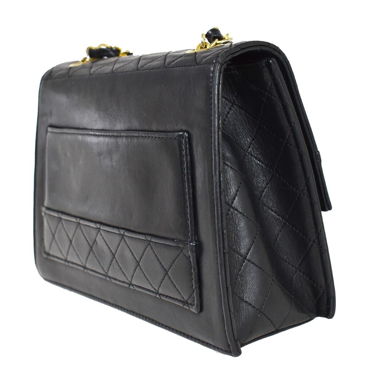 CHANEL CC Matelasse Chain Shoulder Bag Pouch Leather Black GHW Vintage 382RH612