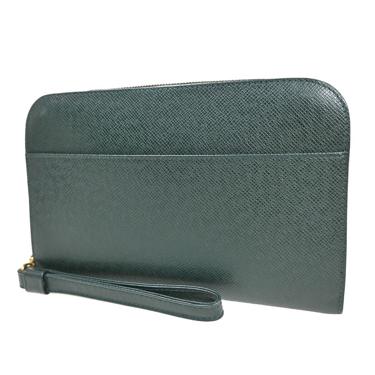 LOUIS VUITTON LV Logo BAIKAL Clutch Hand Bag Taiga Leather Epicea M30184 61FA015