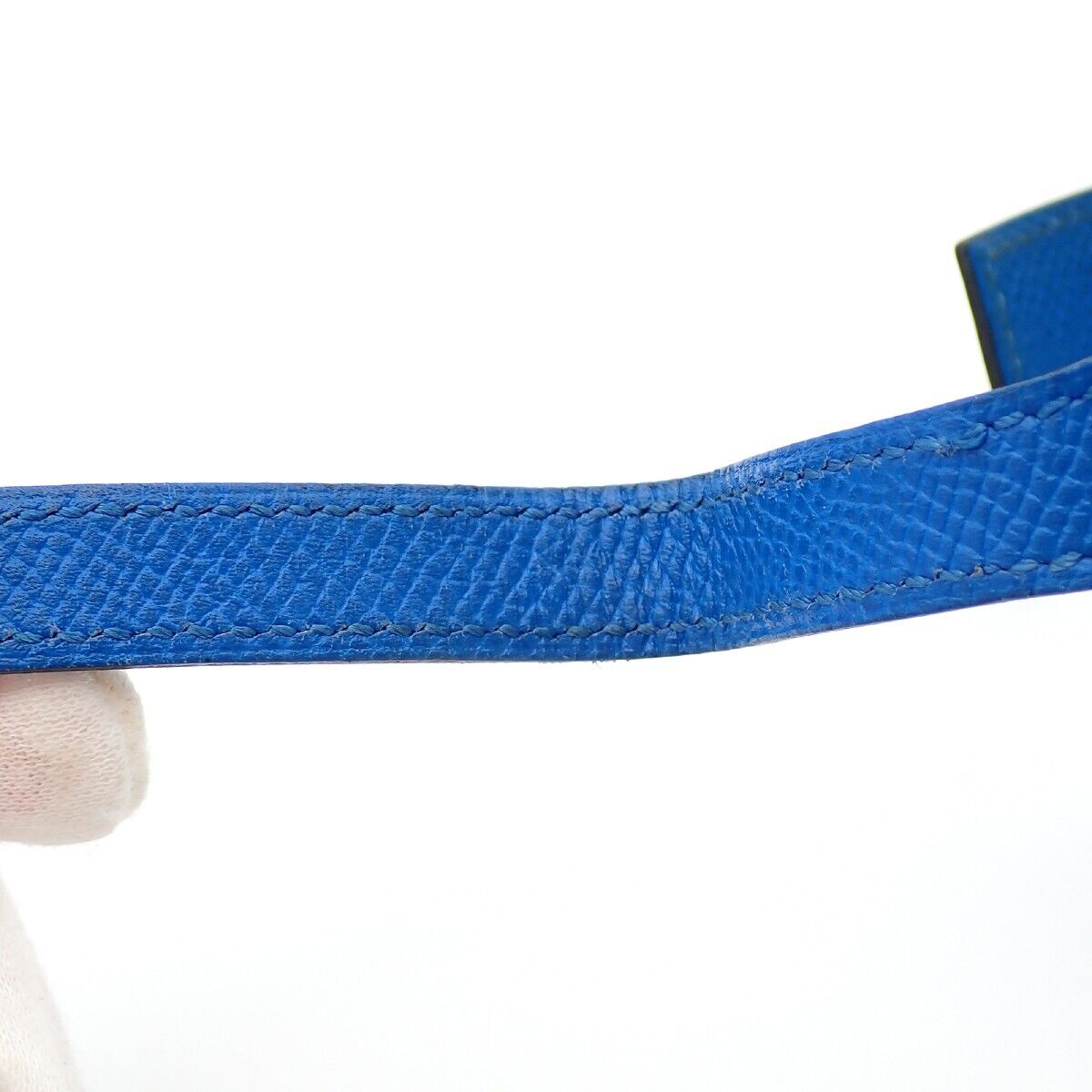 HERMES Logo Touareg Artemis Bracelet Couchevel ▢B Beige Silver 925 66KA365