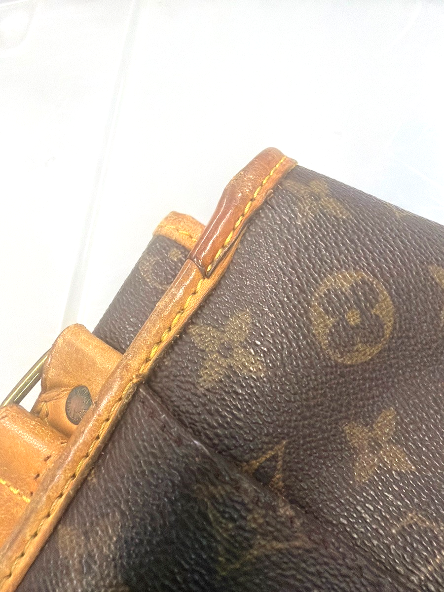 LOUIS VUITTON Gibeciere GM Shoulder Bag Monogram Leather Brown M42249 68YJ063