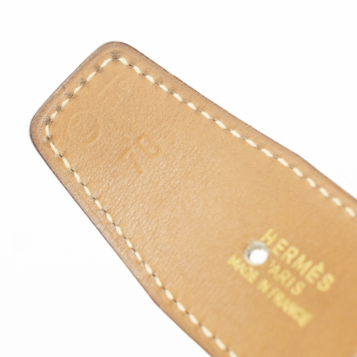 HERMES Constance H Logo Reversible Buckle Belt Leather Size 70 BK BN GHW 38RQ047