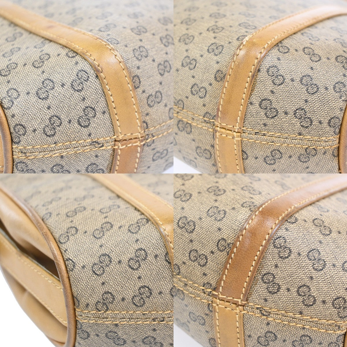 GUCCI Micro GG Pattern Shoulder Bag PVC Leather Brown Italy GHW 30KC928