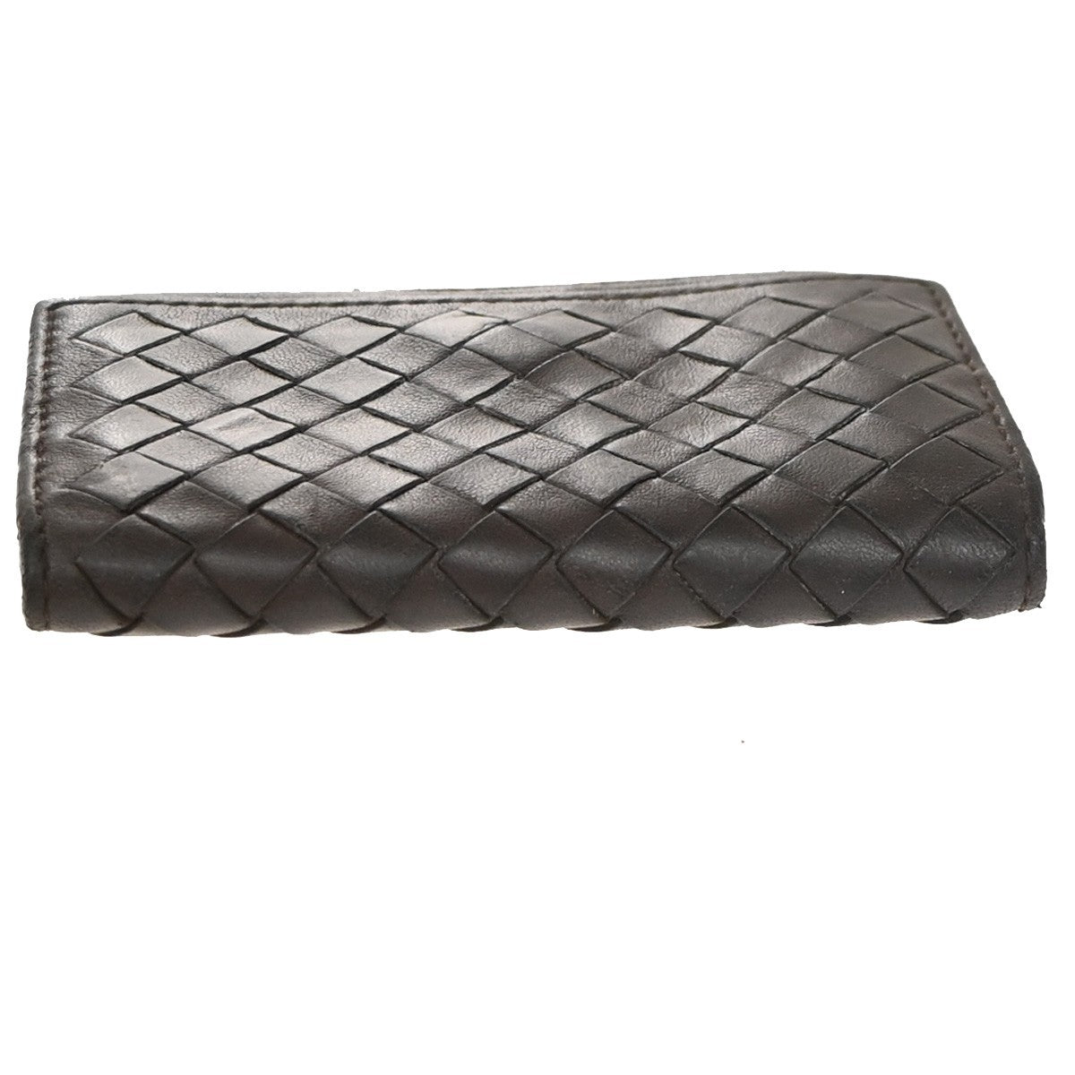 BOTTEGA VENETA INTRECCIATO Compact Coin Case Wallet Leather Brown Italy 07EG227