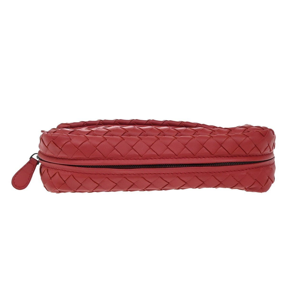 BOTTEGA VENETA Intrecciato Mini Chain Wallet Shoulder Bag Leather Red 11RF996