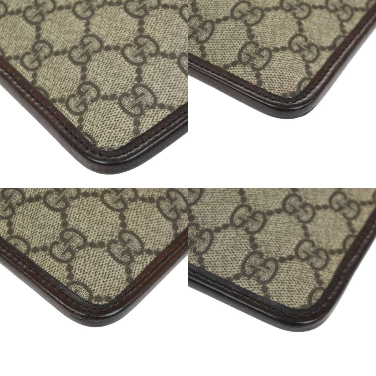 GUCCI Logo GG Pattern Shoulder Bag Supreme Leather Brown Beige Italy 69KC710