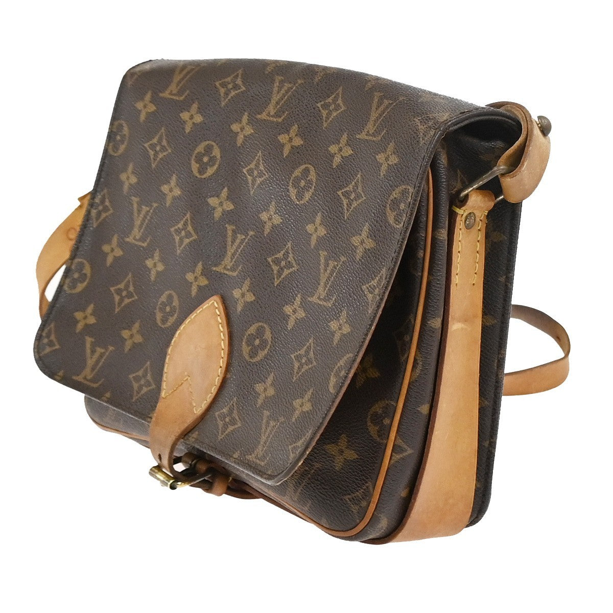 LOUIS VUITTON Cartouchiere GM Shoulder Bag Monogram Leather Brown M51252 39YJ091