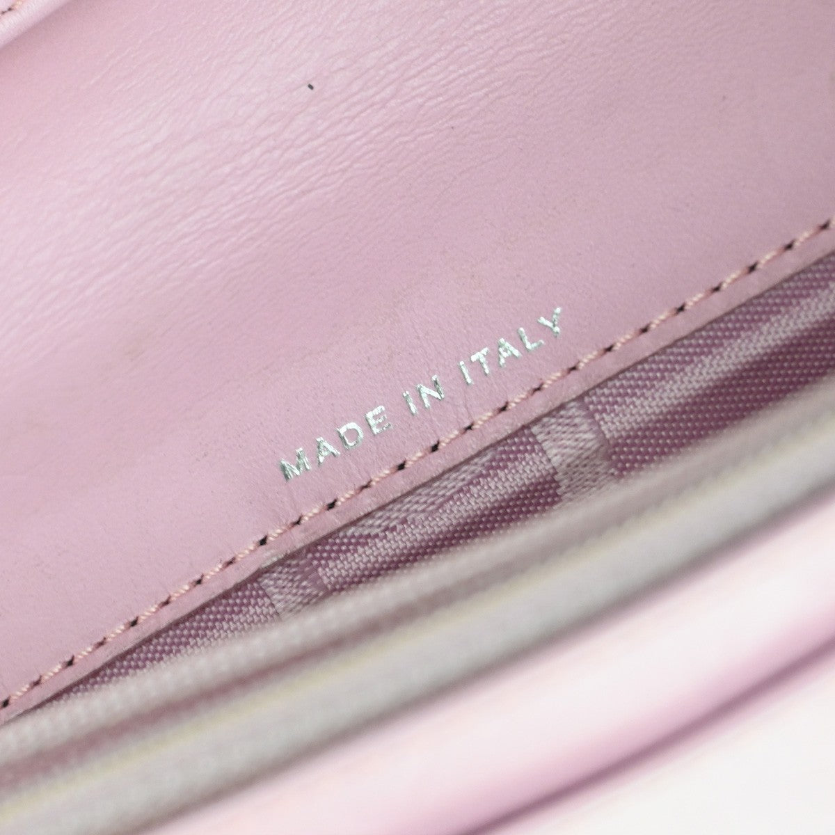 CHANEL CC Logo Long Bifold Wallet Purse Leather Pink SHW Italy 83YH826