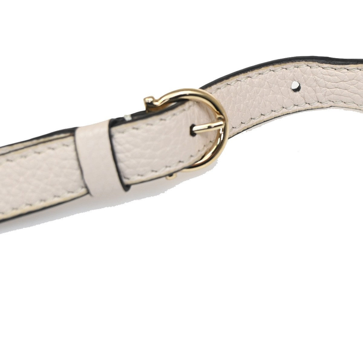 SALVATORE FERRAGAMO Logo Gancini Mini Shoulder Bag Leather White GWH 38KC405