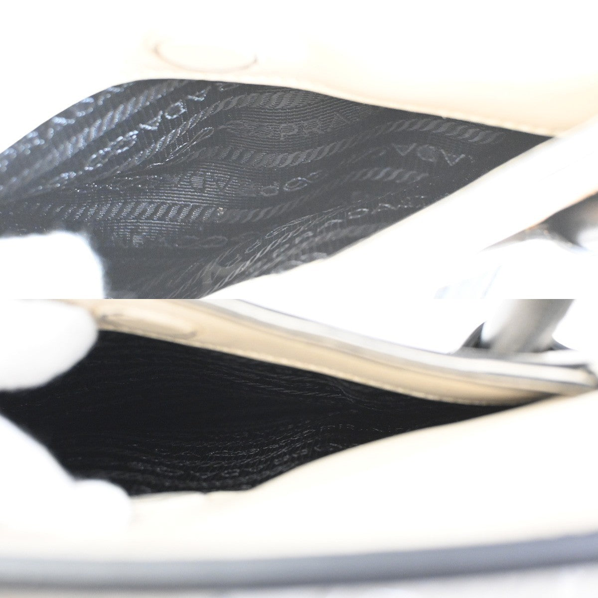PRADA City Calf Bicolor 2Way Shoulder Tote Hand Bag Leather Black White 34KC748