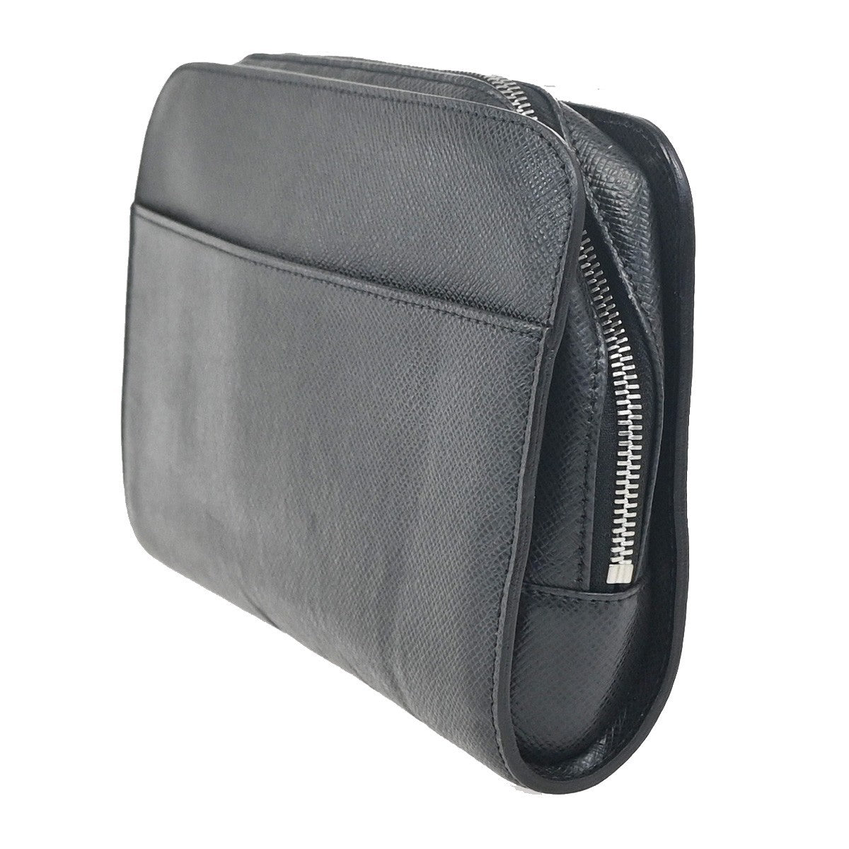 LOUIS VUITTON LV Logo BAIKAL Clutch Hand Bag Taiga Leather Black M30182 04KC763