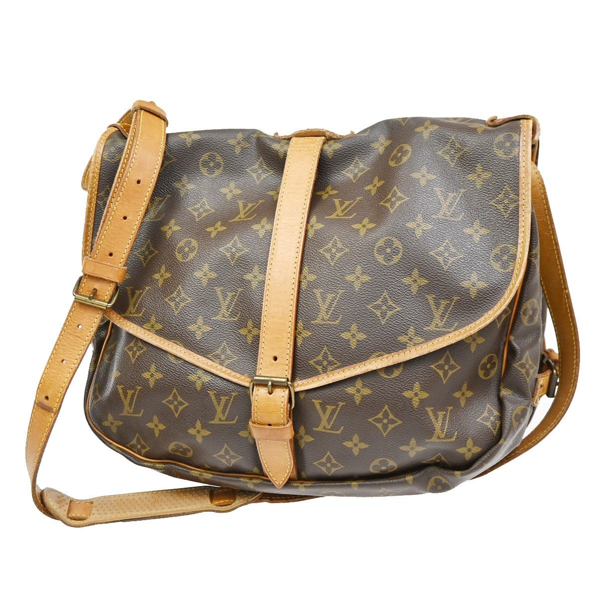 LOUIS VUITTON Saumur 35 Shoulder Bag Monogram Leather BN France M42254 87KC668