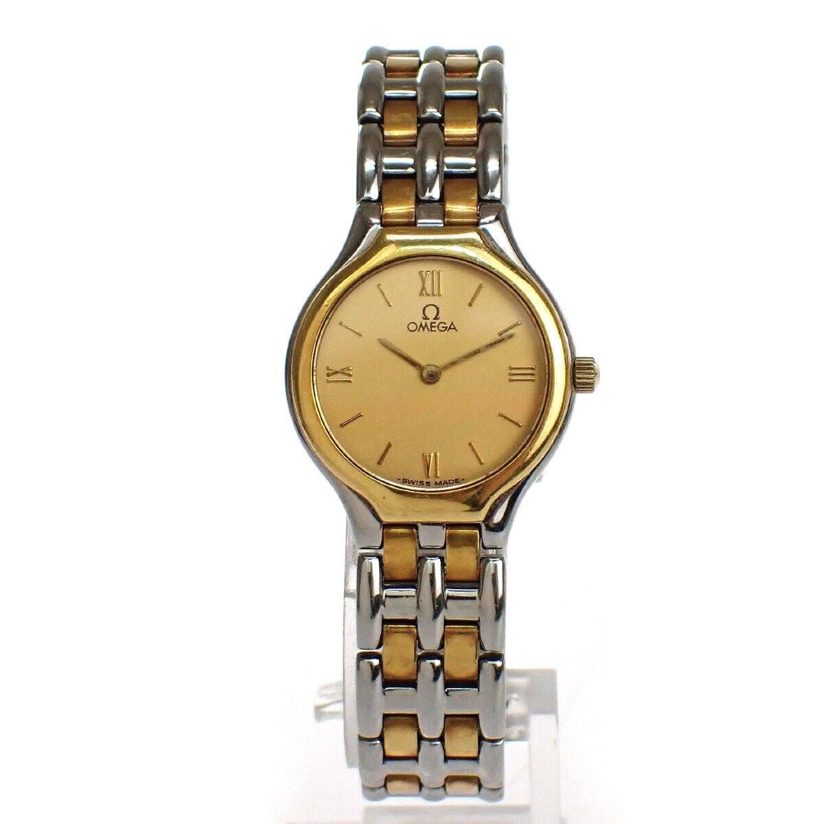 OMEGA DE VILLE SYMBO﻿L Quartz Wrist Watch 23mm SS Yellow Gold 4260.13.00...