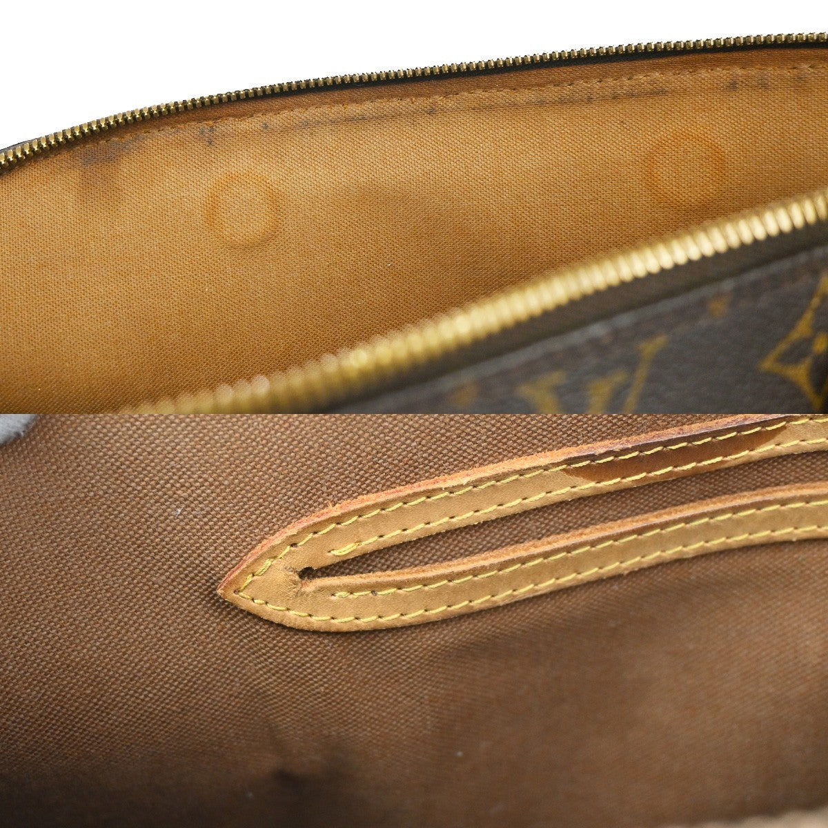 LOUIS VUITTON LV Logo Alma Hand Bag Monogram Leather Brown France M51130 82YJ207