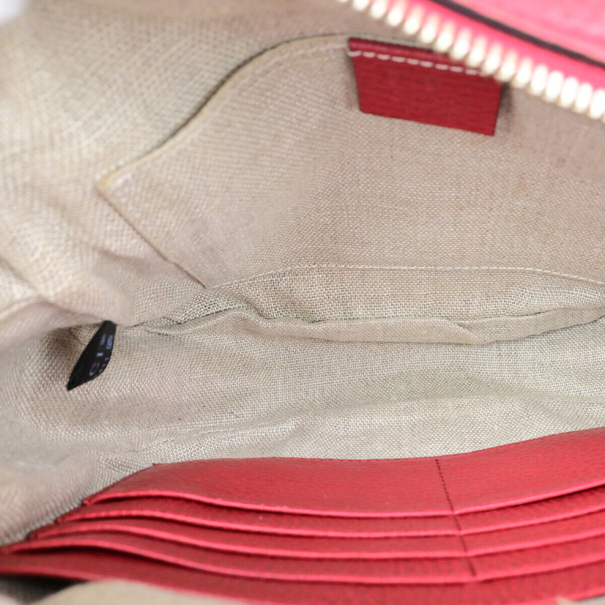 GUCCI GG Pattern Crossbody Shoulder Bag Canvas Leather Brown Red GHW 97RK010