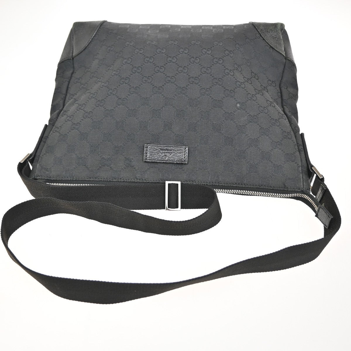 GUCCI Logo GG Pattern 2set Hand Bag Leather Canvas Black Italy 67CA448