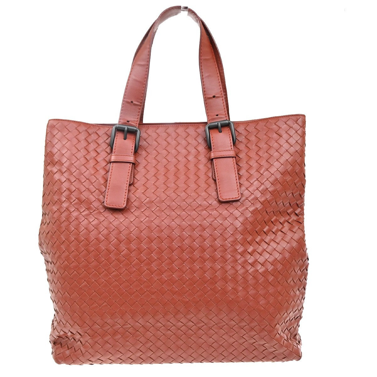 BOTTEGA VENETA Logo Intrecciato Shoulder Hand Bag Leather Red Italy 91MA191