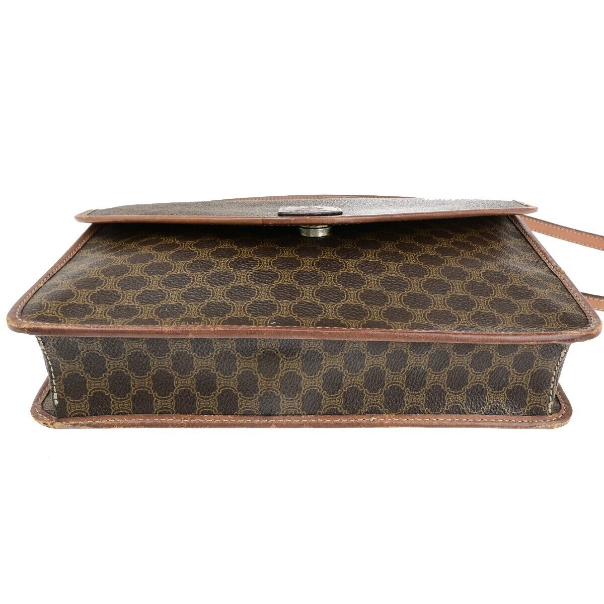 CELINE Macadam Pattern Crossbody 2Way Shoulder Clutch Bag PVC Leather BN 05FB242