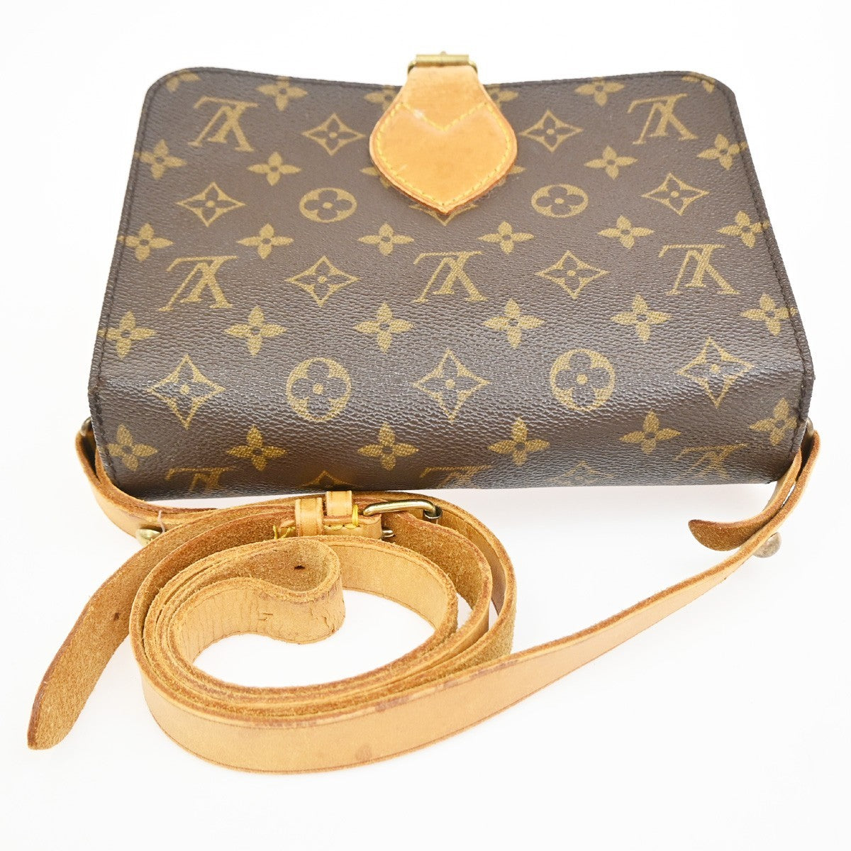 LOUIS VUITTON Cartouchiere MM Shoulder Bag Monogram Leather Brown M51253 31PA040