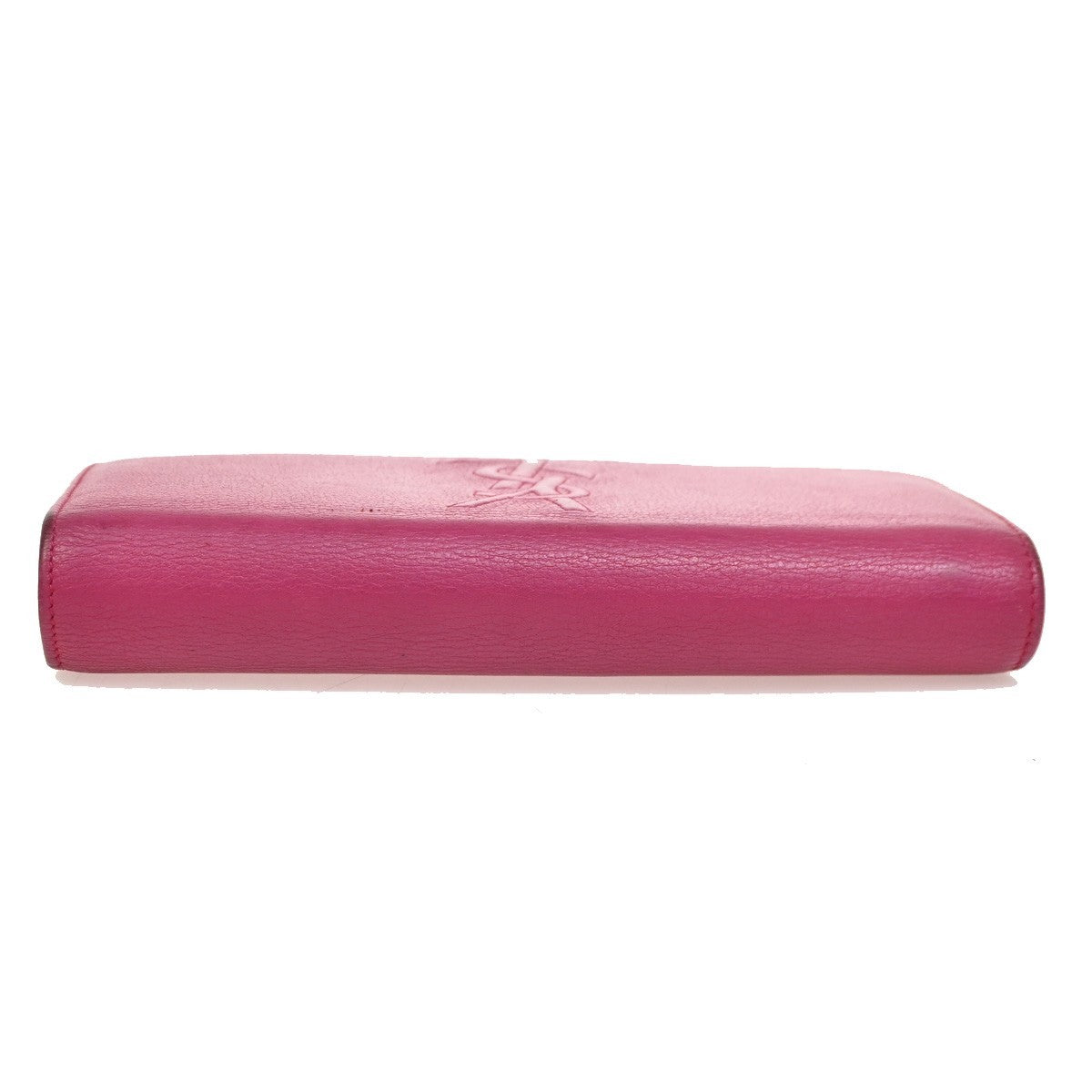 YVES SAINT LAURENT YSL Logo Belle De Jour Long Wallet Leather Pink GHW 66KB977