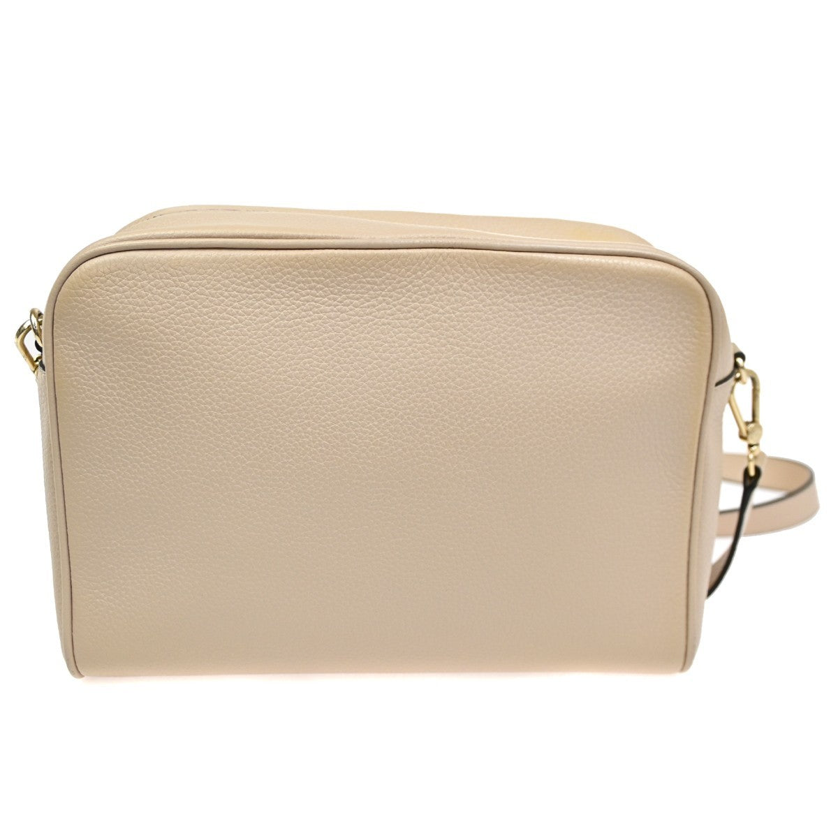 FURLA Logo Crossbody Shoulder Hand Bag Leather Beige GHW 08YH853